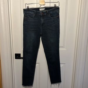 Abercrombie & Fitch, midrise super skinny ankle jeans 31 or 12. Dark rinse.